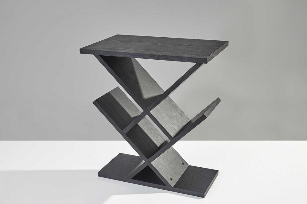 19" Black Solid Wood Pedestal Console Table HomeRoots