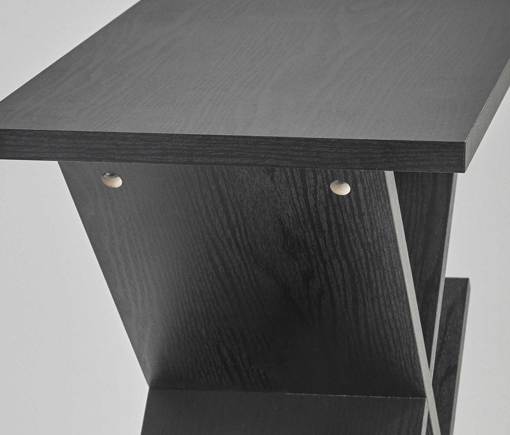 19" Black Solid Wood Pedestal Console Table HomeRoots