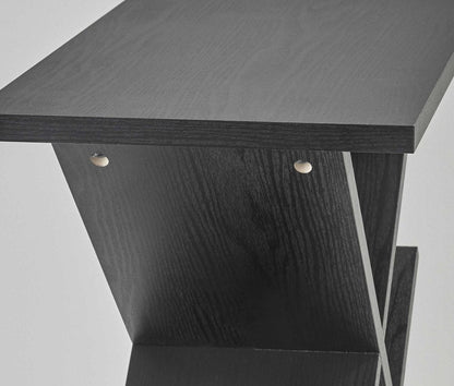 19" Black Solid Wood Pedestal Console Table HomeRoots