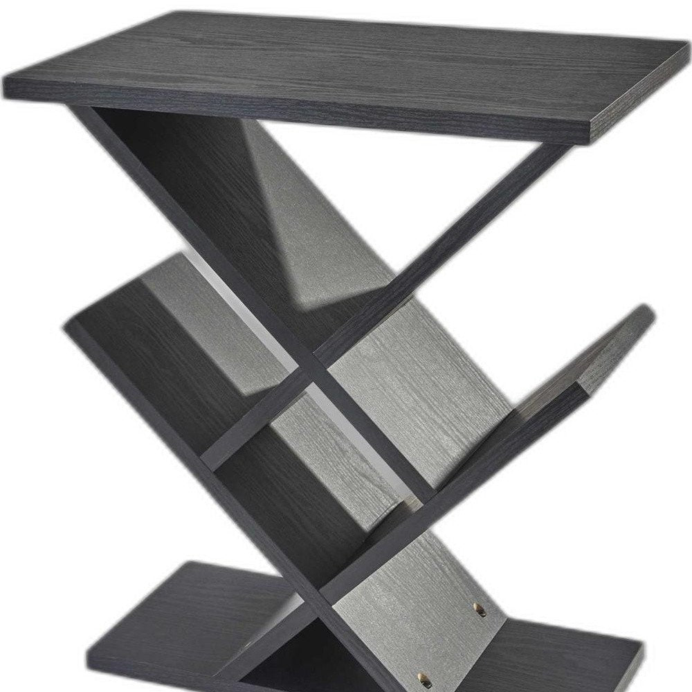 19" Black Solid Wood Pedestal Console Table HomeRoots