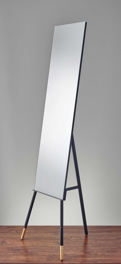57" Black Metal Freestanding Framed Standing Mirror HomeRoots
