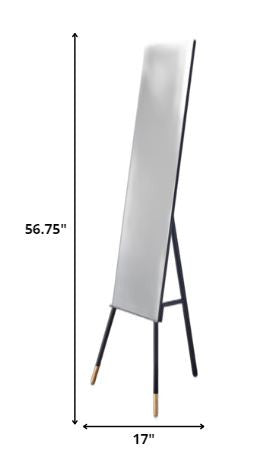 57" Black Metal Freestanding Framed HomeRoots