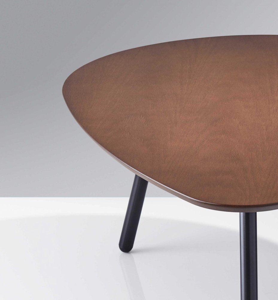 Set of Two Brown And Black Wood And Metal Oval Nested Tables HomeRoots