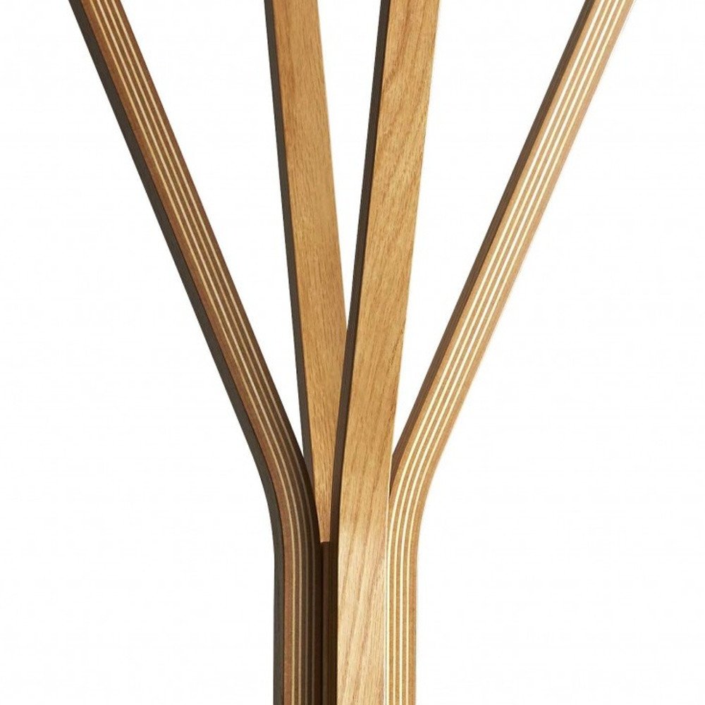 68" Natural Modern Wood Coat Tree Rack — view 10