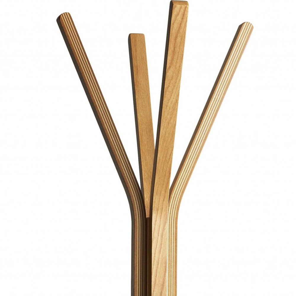 68" Natural Modern Wood Coat Tree Rack — view 11