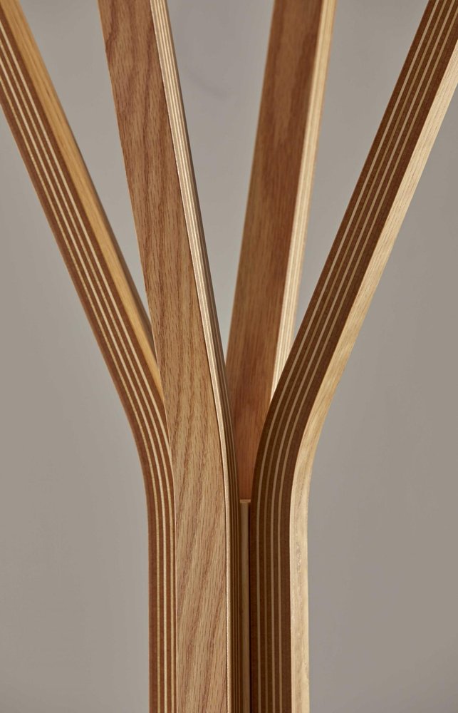 68" Natural Modern Wood Coat Tree Rack — view 4