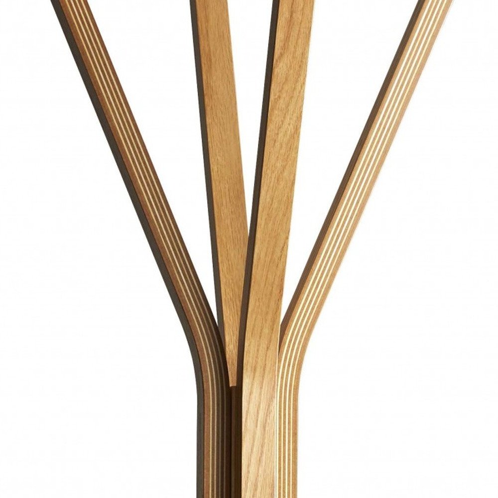 68" Natural Modern Wood Coat Tree Rack — view 6