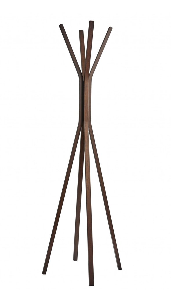 68" Natural Modern Wood Coat Tree Rack HomeRoots