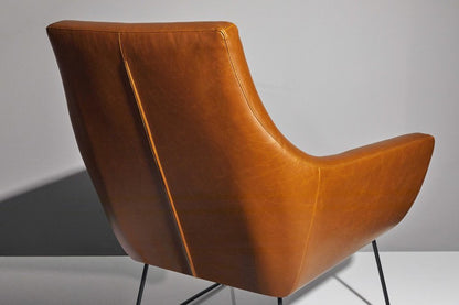 33" Brown and Black Faux Leather Distressed Arm Chair HomeRoots
