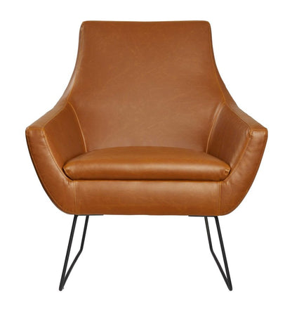 33" Brown and Black Faux Leather Distressed Arm Chair HomeRoots