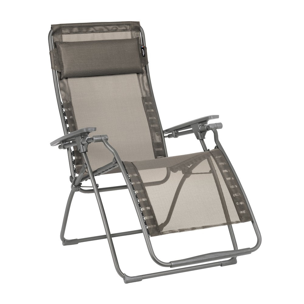28" Graphite Metal Outdoor Zero Gravity Chair with Graphite Cushion HomeRoots