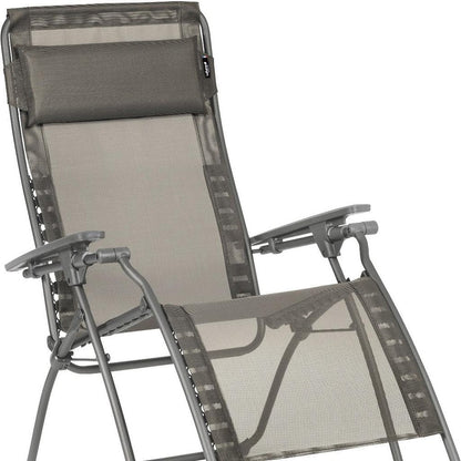 28" Graphite Metal Outdoor Zero Gravity Chair with Graphite Cushion HomeRoots