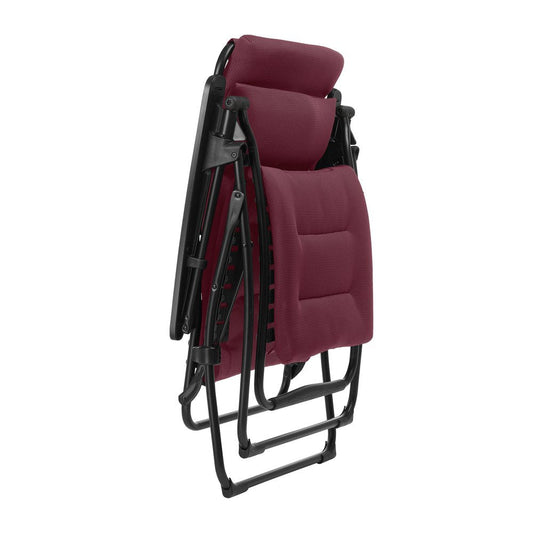 28" Red Steel Outdoor Zero Gravity Chair with Red Cushion HomeRoots