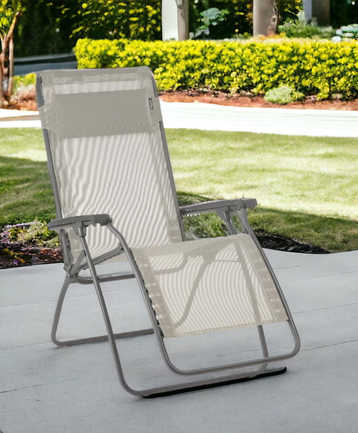 27" Gray Steel Indoor Outdoor Zero Gravity Chair - FurniFindUSA