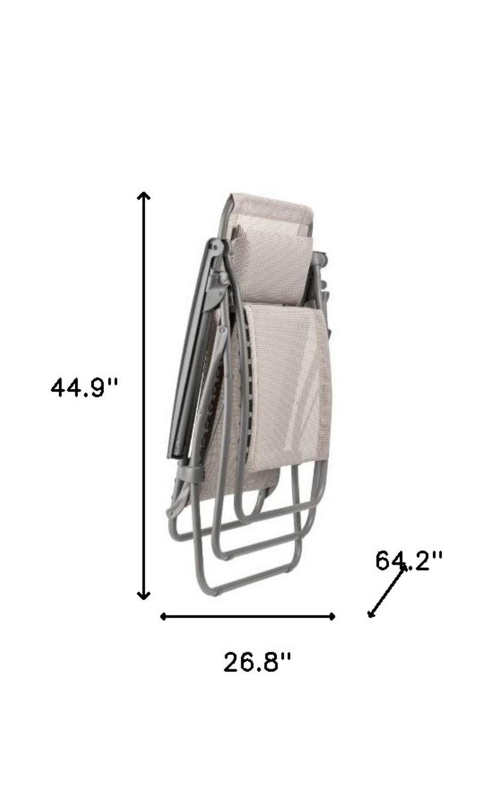 27" Gray Steel Indoor Outdoor Zero Gravity Chair - FurniFindUSA
