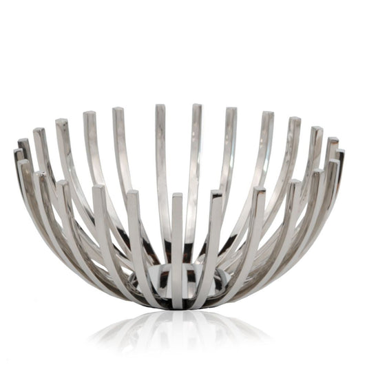14" Silver Stainless Steel Decorative Bowl HomeRoots
