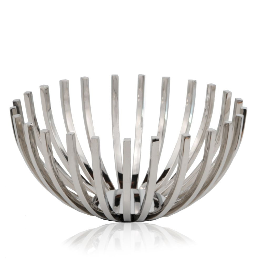 14" Silver Stainless Steel Decorative Bowl HomeRoots