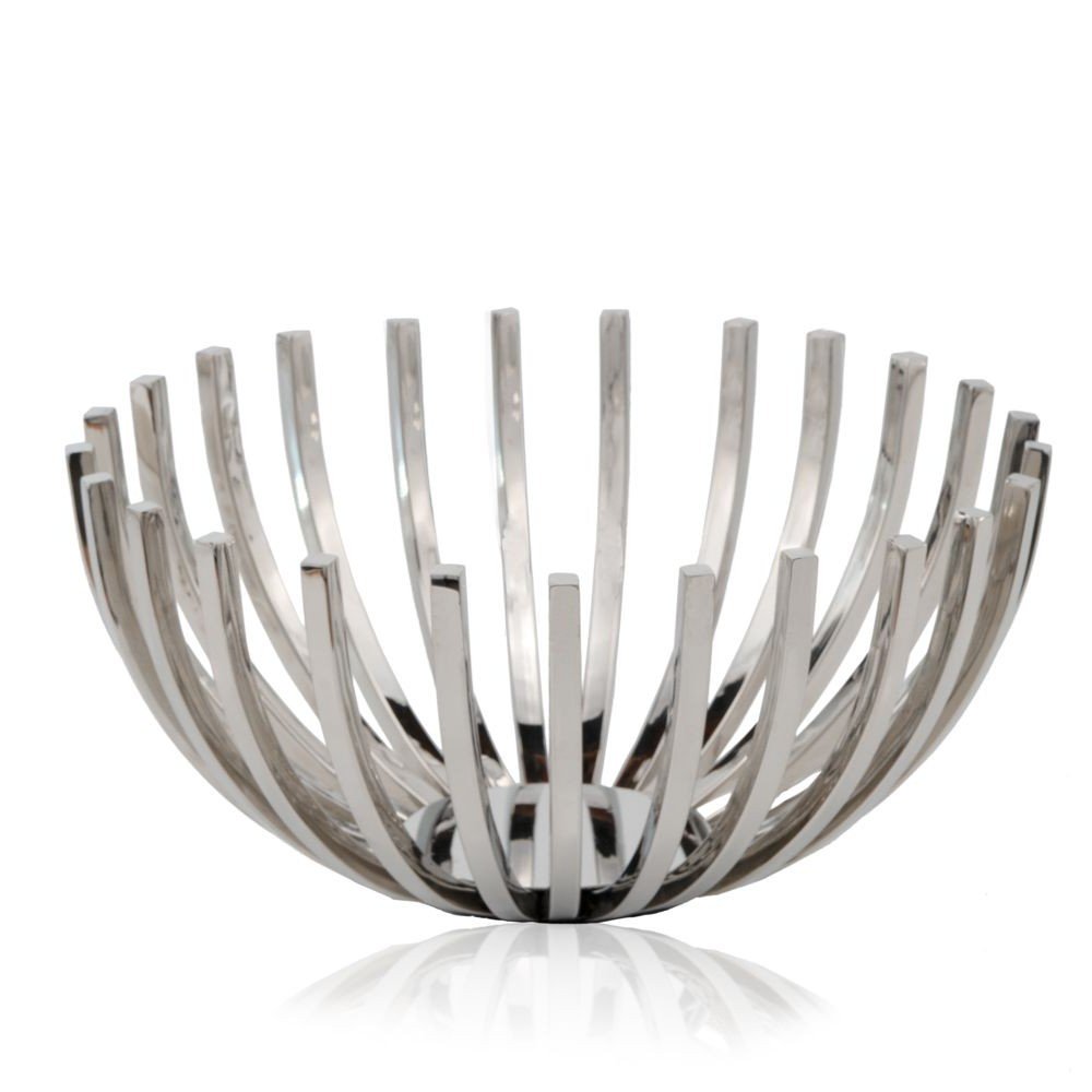 14" Silver Stainless Steel Decorative Bowl HomeRoots
