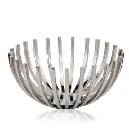 14" Silver Stainless Steel Decorative Bowl HomeRoots
