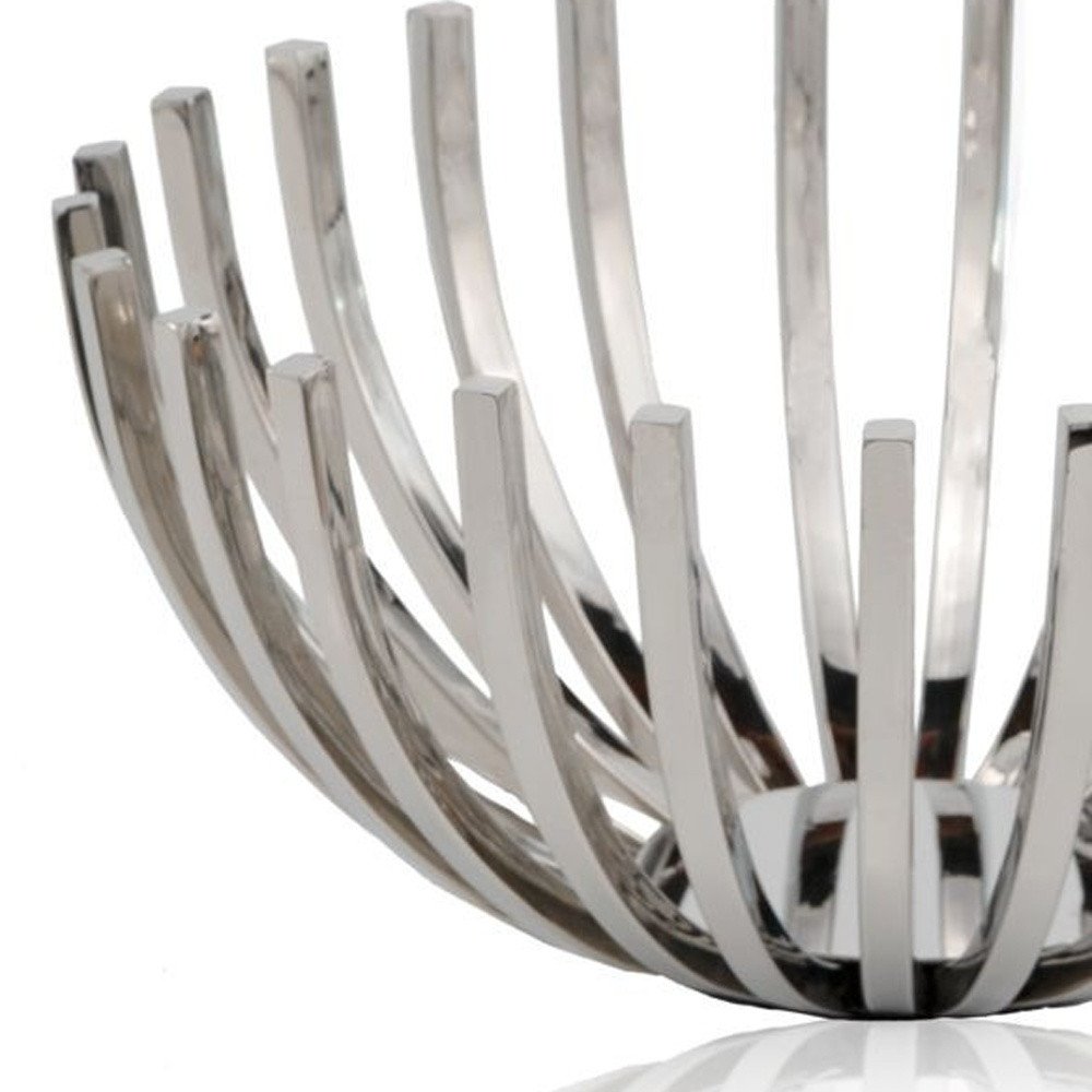14" Silver Stainless Steel Decorative Bowl HomeRoots