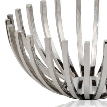 14" Silver Stainless Steel Decorative Bowl HomeRoots
