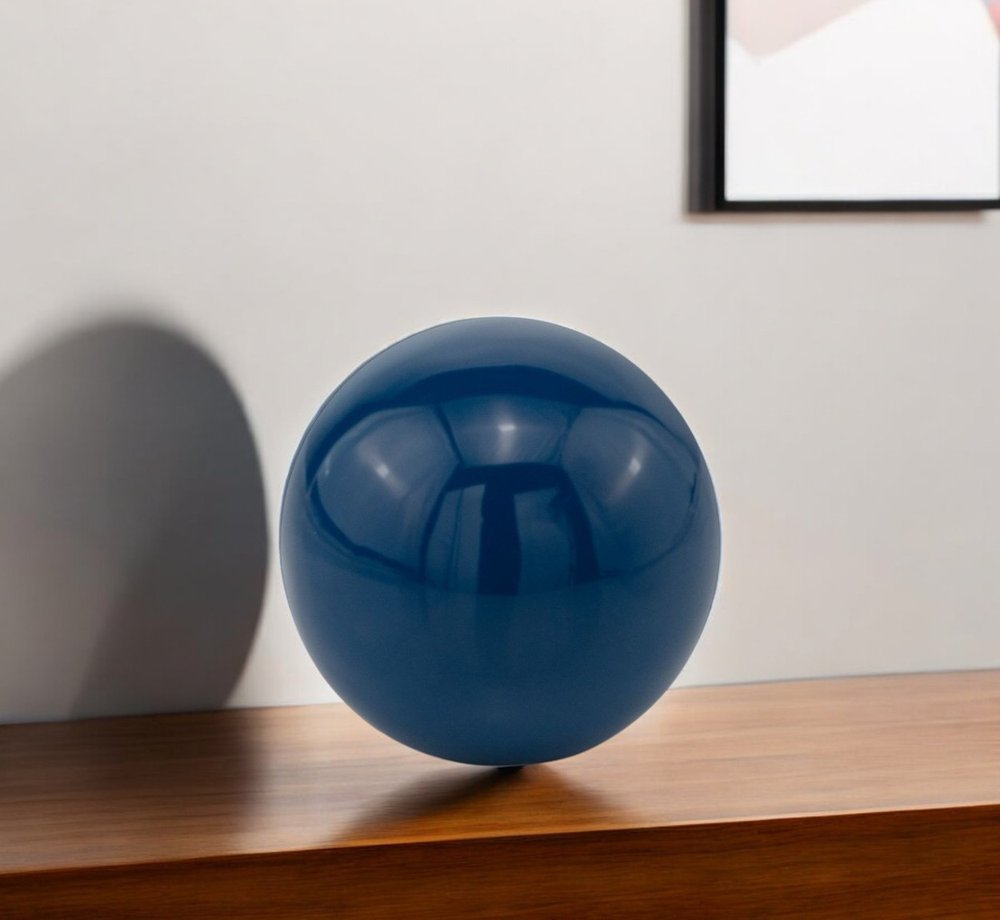 4" Blue Aluminum Decorative Orb Tabletop Sculpture HomeRoots