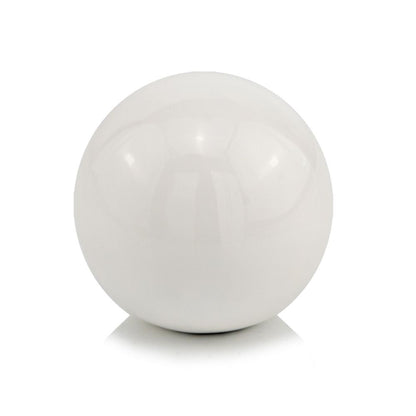 4" White Aluminum Decorative Orb Tabletop Sculpture HomeRoots