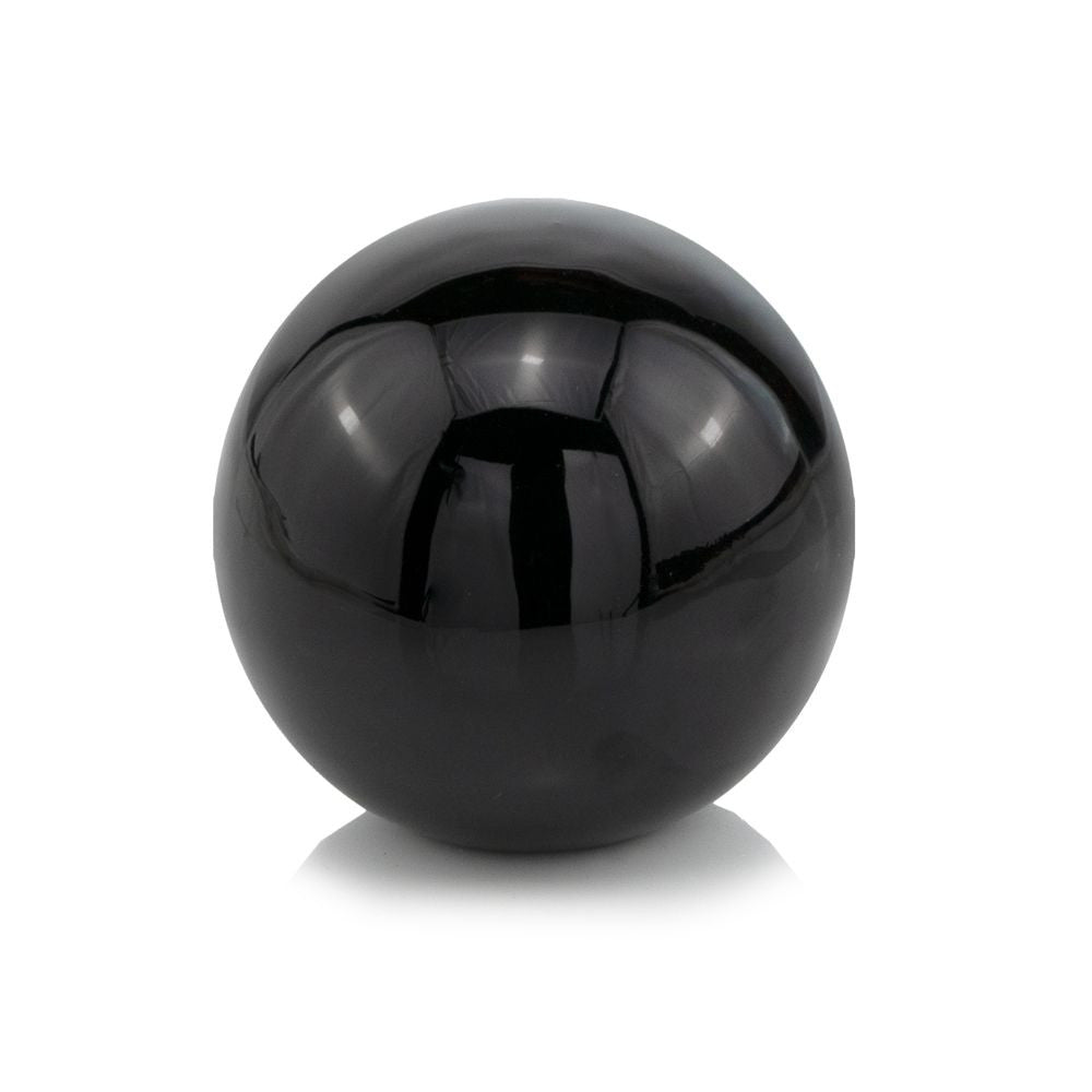 4" White Aluminum Decorative Orb Tabletop Sculpture HomeRoots
