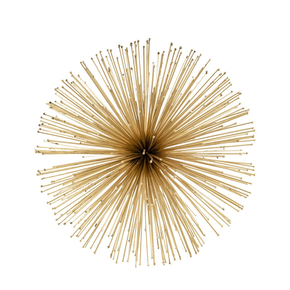 Set of Two Gold Iron Decorative Spiky Sphere Tabletop Sculptures HomeRoots