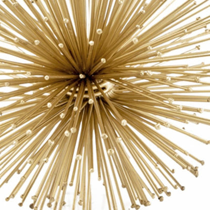 Set of Two Gold Iron Decorative Spiky Sphere Tabletop Sculptures HomeRoots