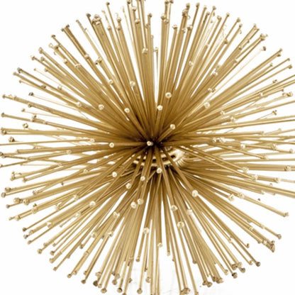 Set of Two Gold Iron Decorative Spiky Sphere Tabletop Sculptures HomeRoots