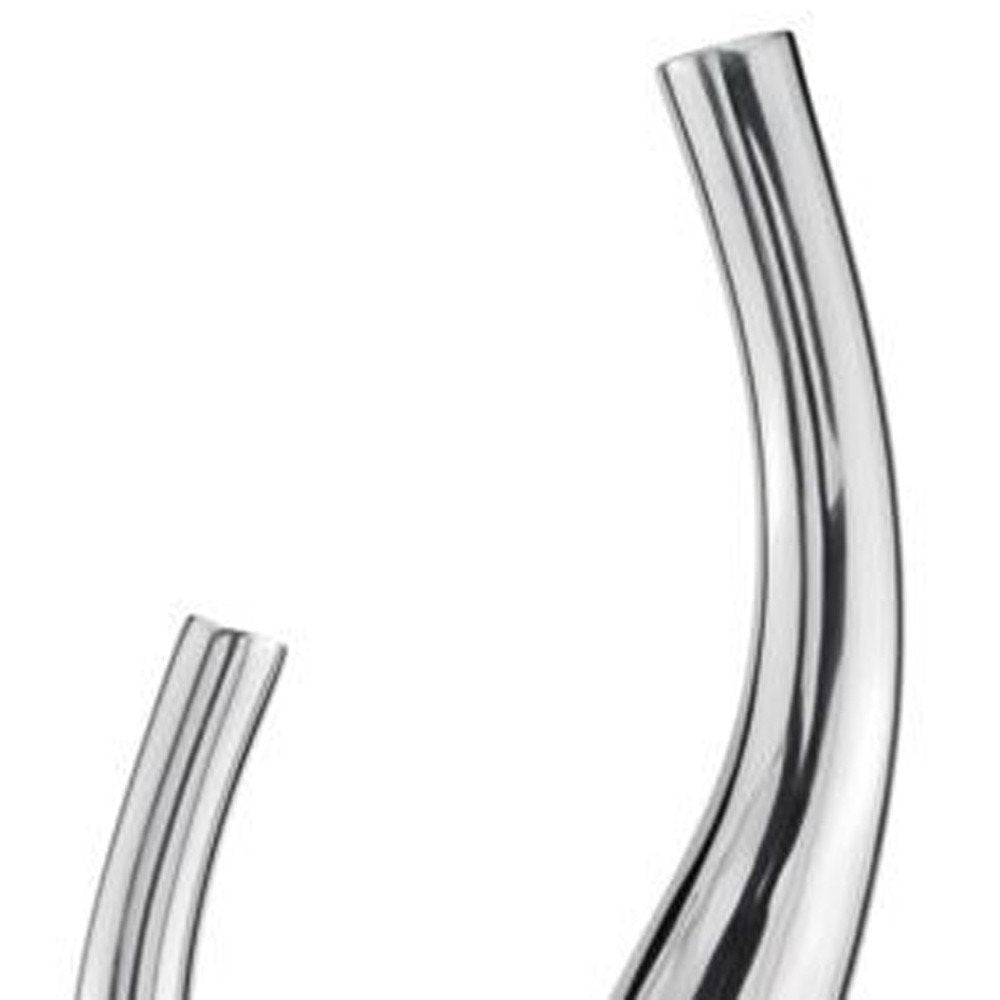 Set of Two Aluminum Silver Wavy Floor Vases HomeRoots