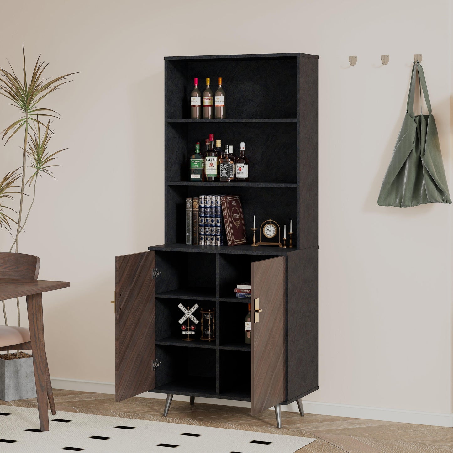 Accent Storage Cabinet with Doors Bar Cabinet Buffet Cabinet with Storage for Living Room Hallway Kitchen - FurniFindUSA