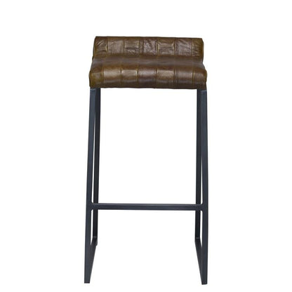 27 " Brown And Black Iron Backless Counter Height Bar Chair