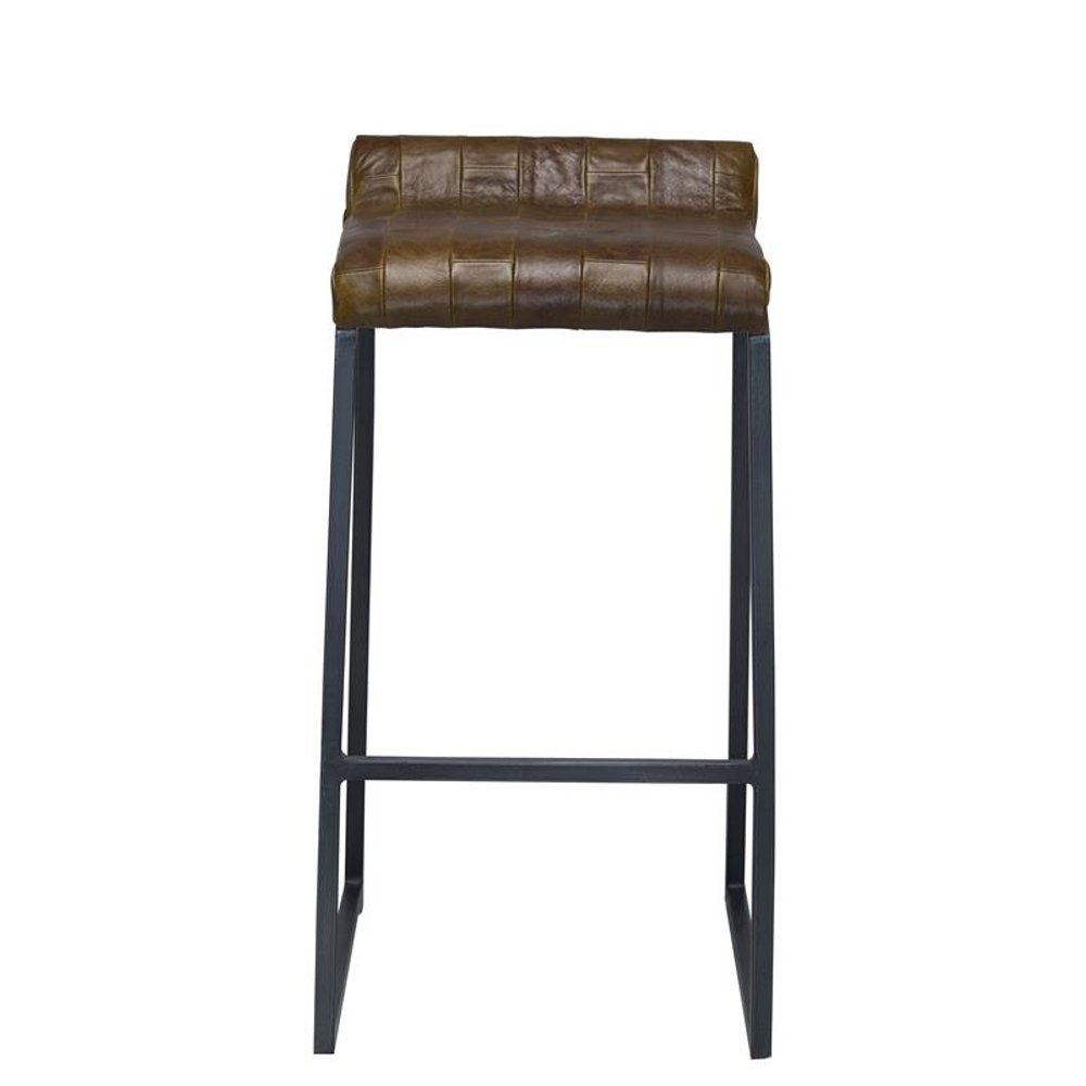 27 " Brown And Black Iron Backless Counter Height Bar Chair HomeRoots