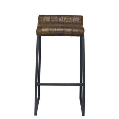 27 " Brown And Black Iron Backless Counter Height Bar Chair HomeRoots