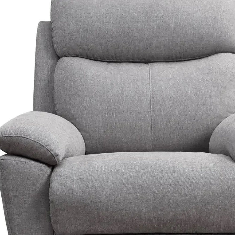 35" Light Gray Fabric Power Recliner With USB HomeRoots