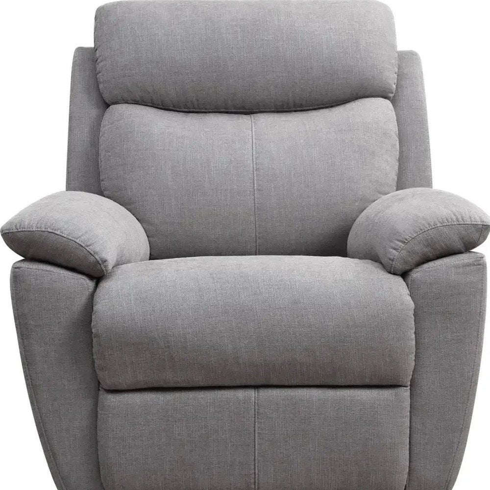 35" Light Gray Fabric Power Recliner With USB HomeRoots