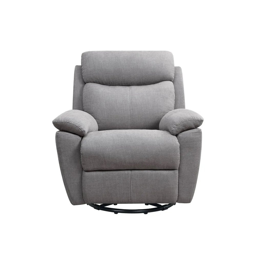 35" Light Gray Fabric Power Recliner With USB HomeRoots