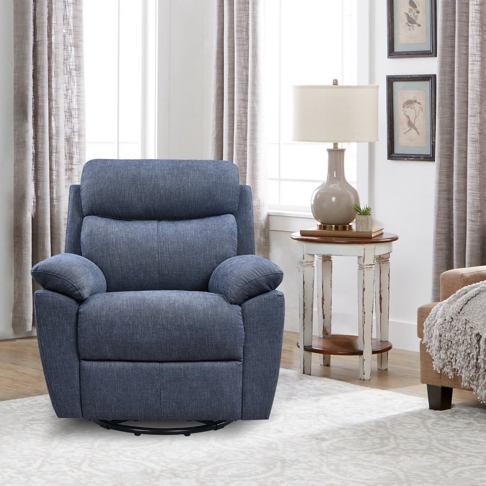 35" Light Gray Fabric Power Recliner With USB HomeRoots