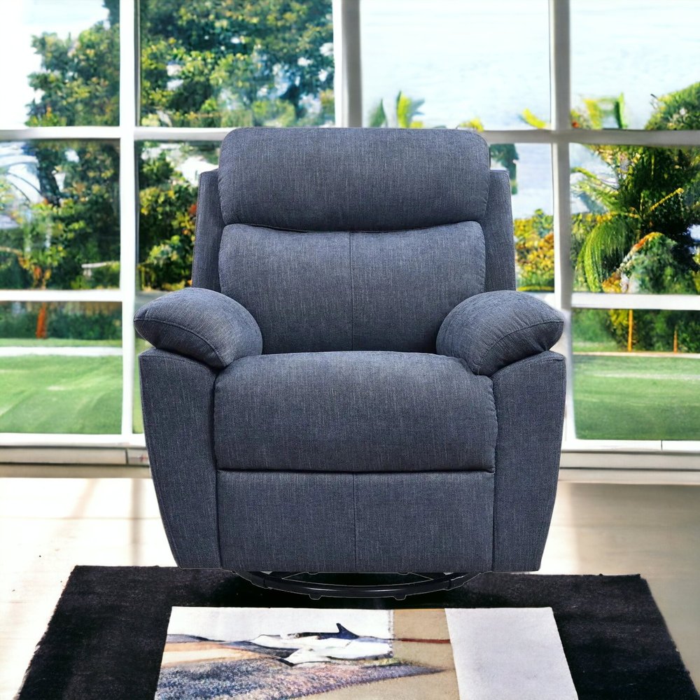 35" Light Gray Fabric Power Recliner With USB HomeRoots