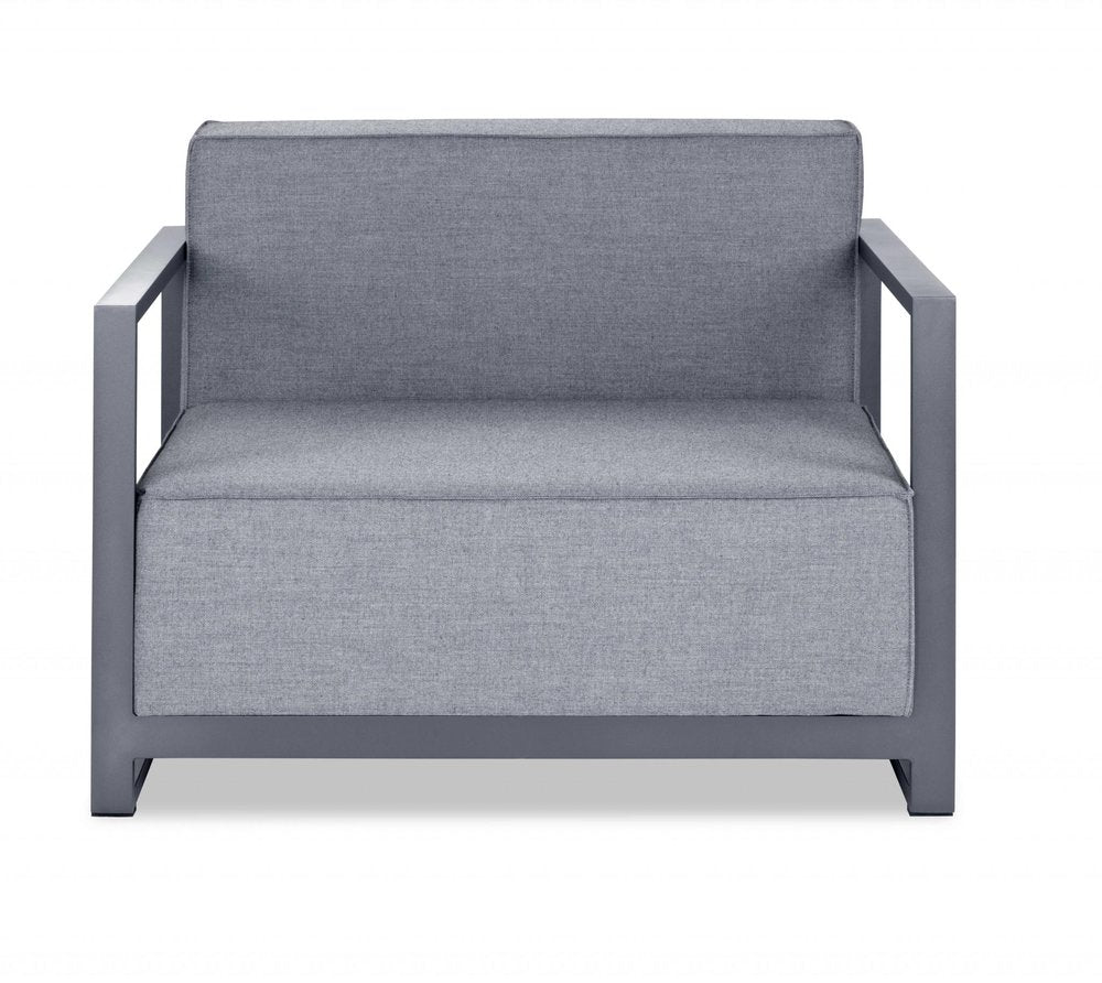 39" Gray Fabric Arm Chair — view 1