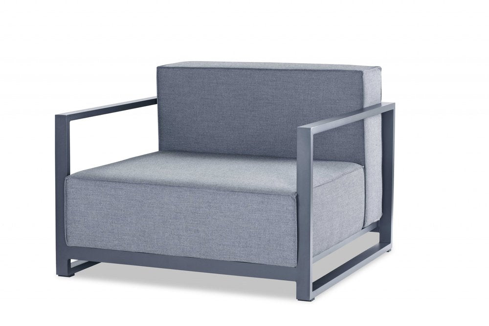 39" Gray Fabric Arm Chair HomeRoots
