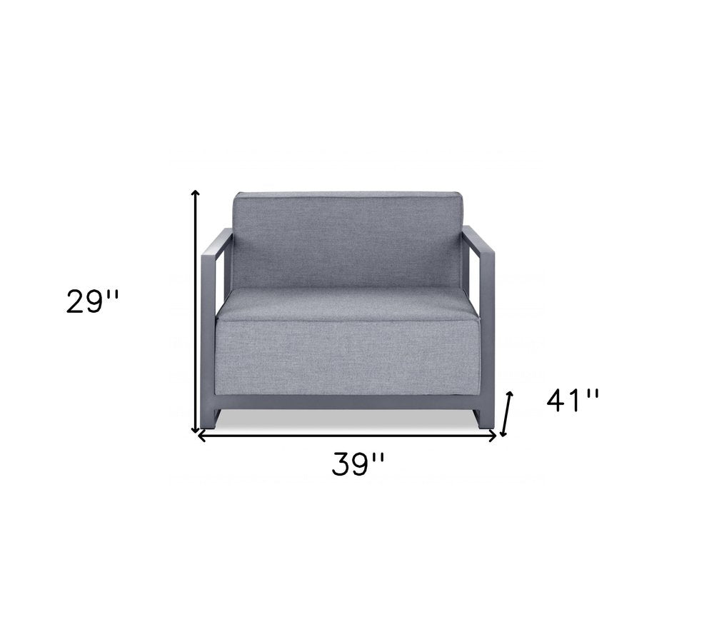 39" Gray Fabric Arm Chair HomeRoots