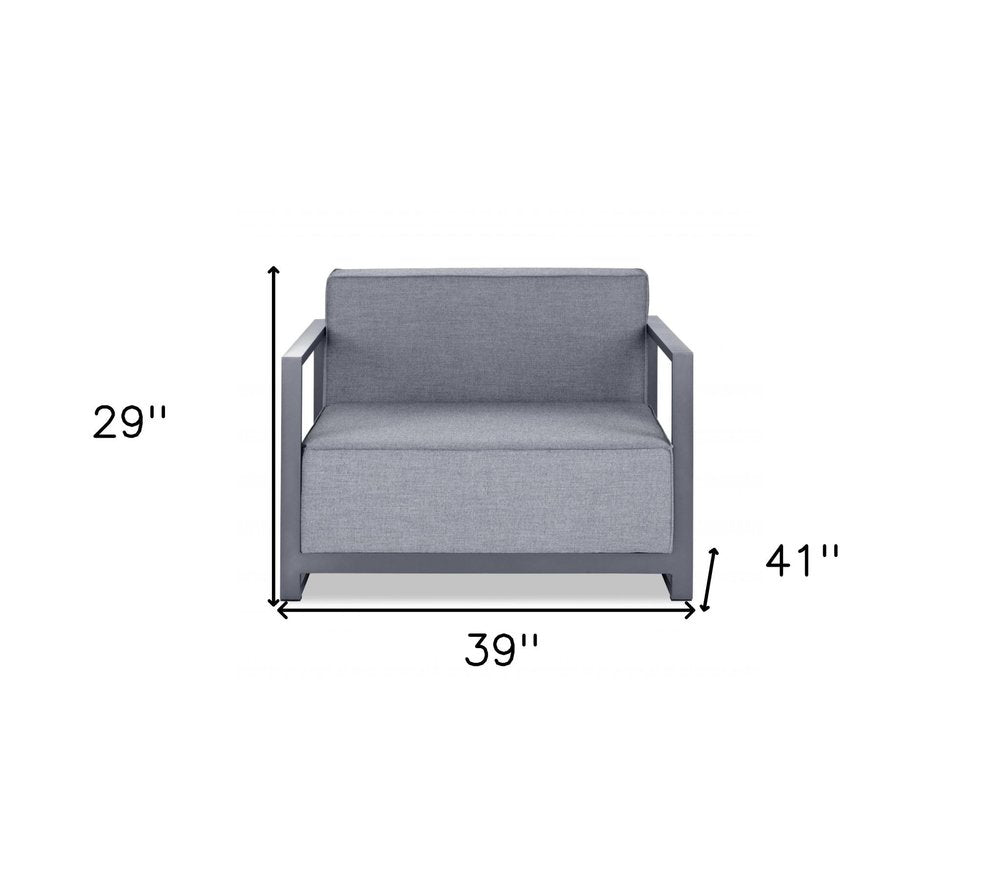 39" Gray Fabric Arm Chair HomeRoots
