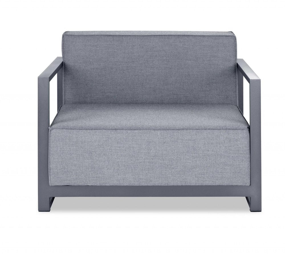 39" Gray Fabric Arm Chair HomeRoots
