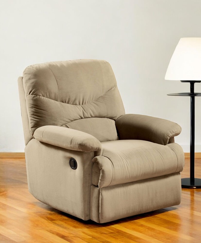 35" Beige Microfiber Recliner HomeRoots