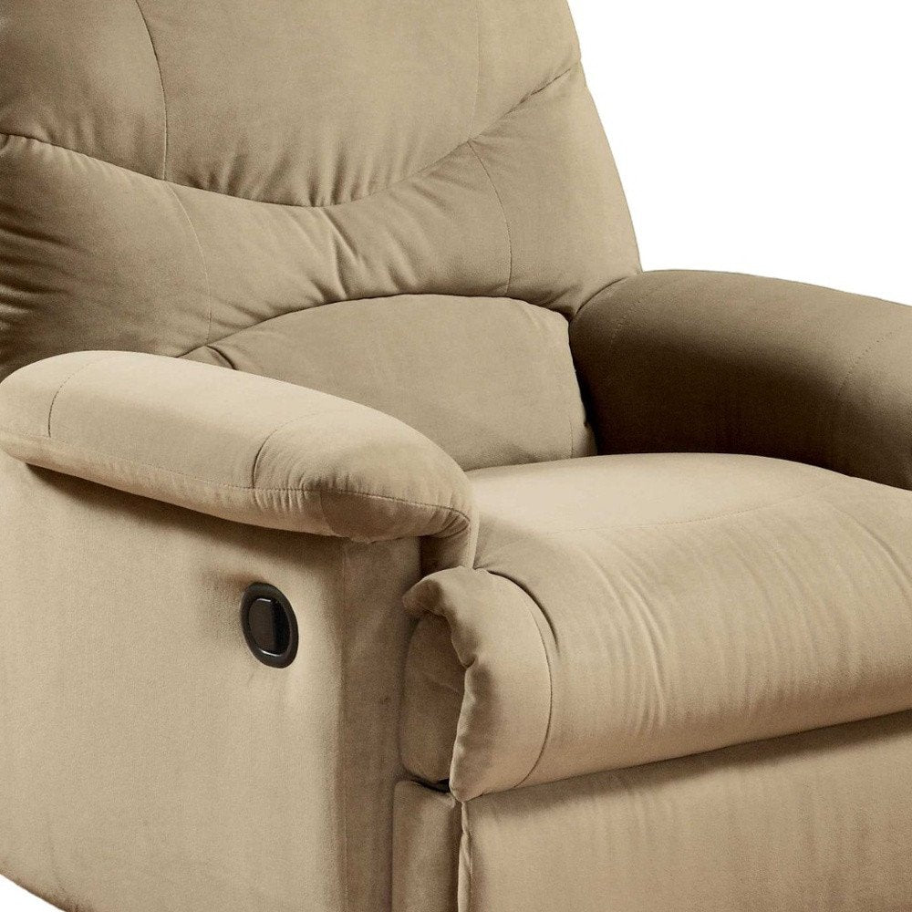 35" Beige Microfiber Recliner HomeRoots