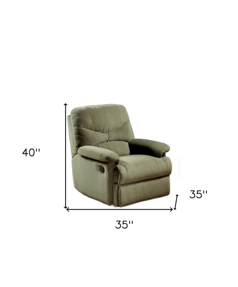 35" Sage Microfiber Recliner HomeRoots