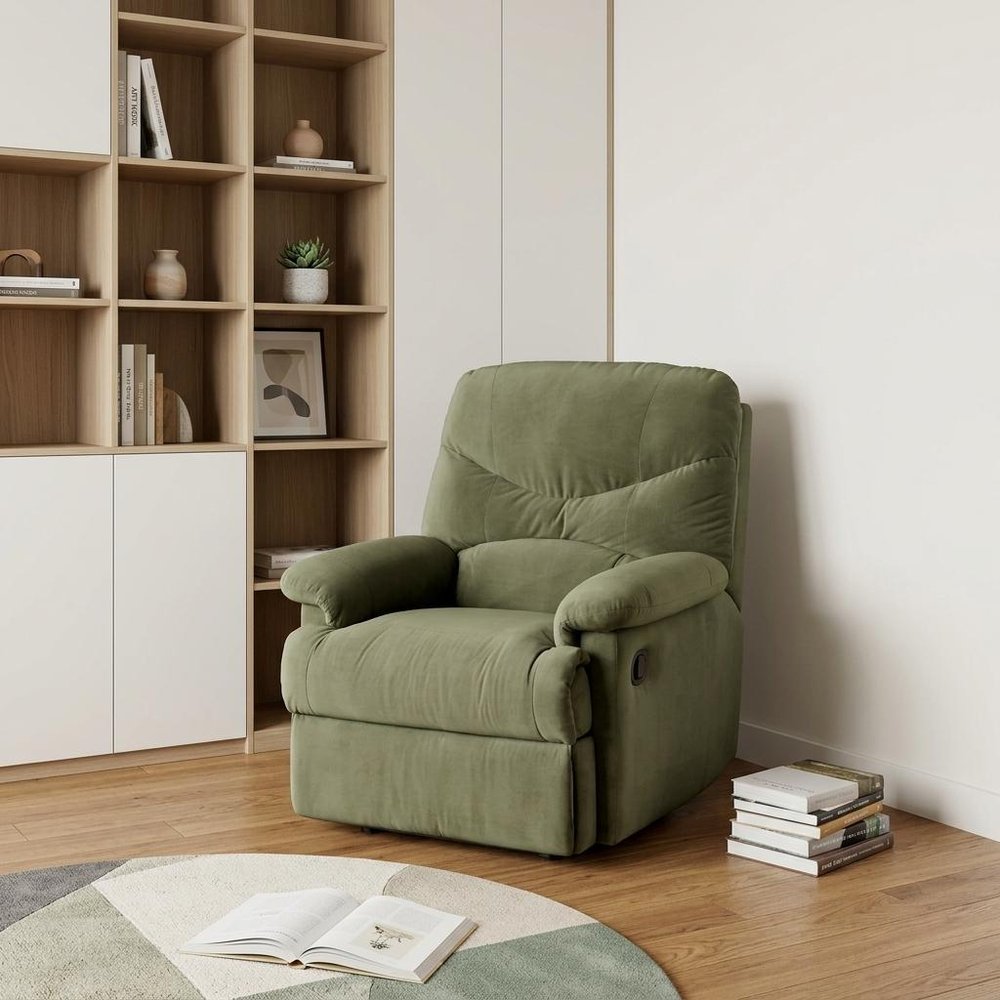 35" Sage Microfiber Recliner HomeRoots
